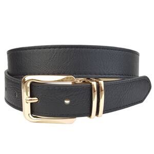 Black Belt Shiny Gold Buckle